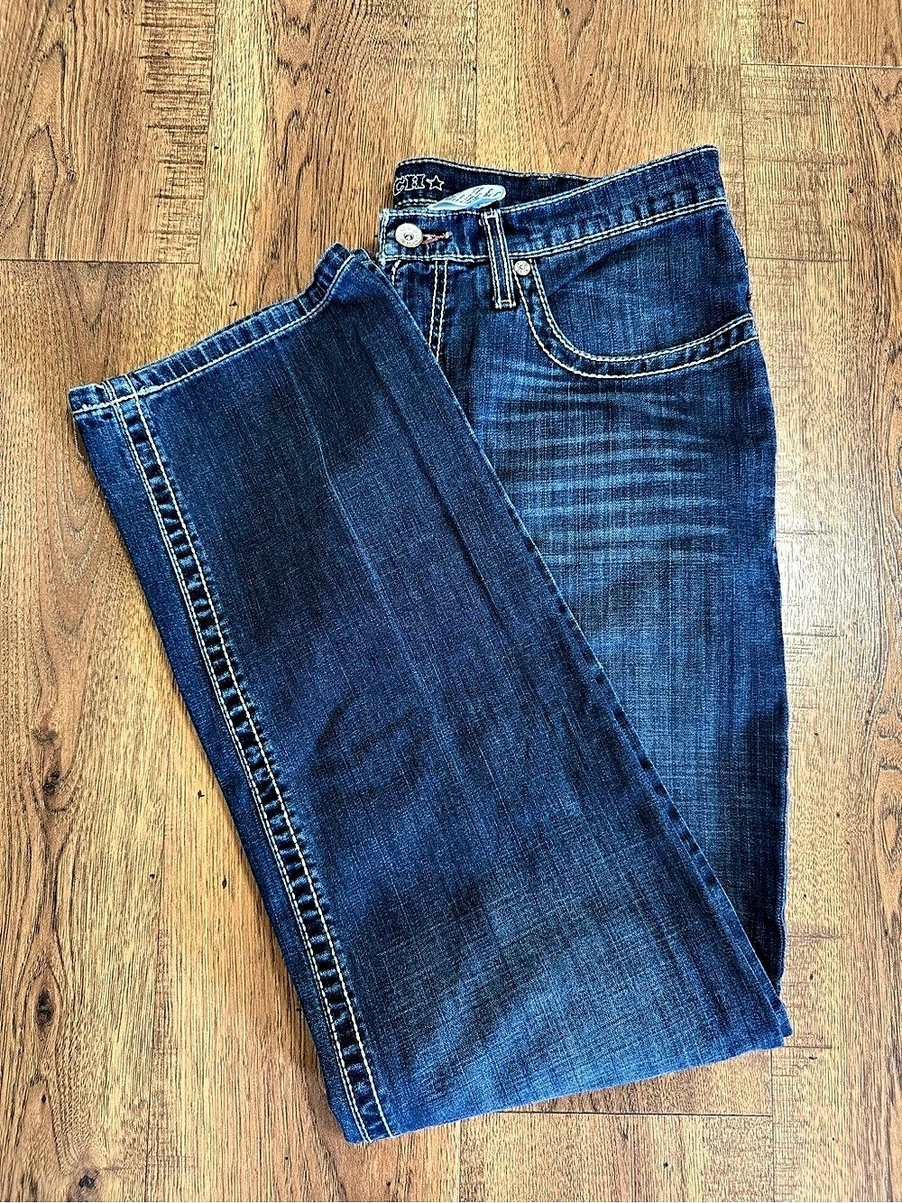 CINCH Men's Blue Medium Wash Denim Straight Leg Jeans Relaxed Fit Stretch - Picture 11 of 13